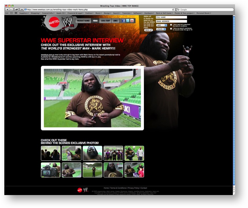 WWE superstars video interviews for website content by Product Design Studio